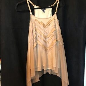 AI Wispy Layered Sharkbite tank top